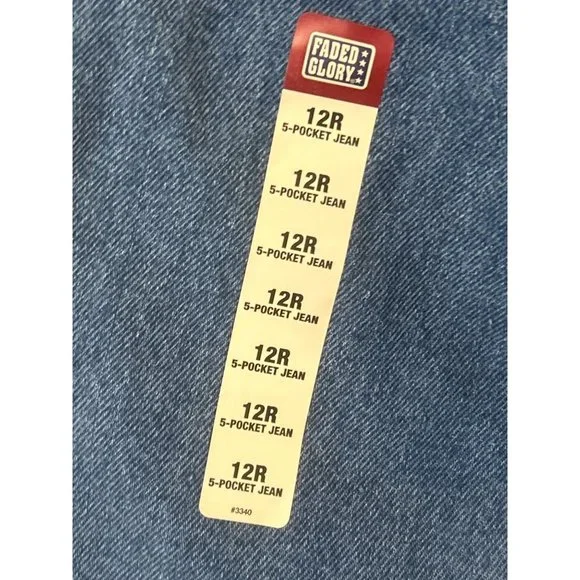 Faded Glory NWT 5 Pocket Jeans Boys Size 12 Regular - Picture 6 of 10